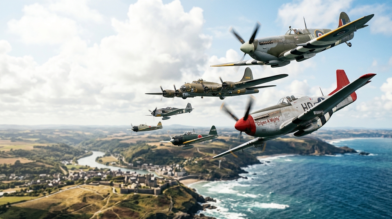 Historical WWII Aircraft in flight