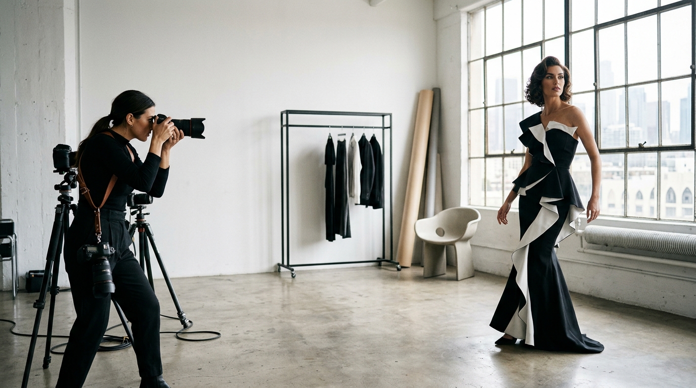 High-fashion editorial photography