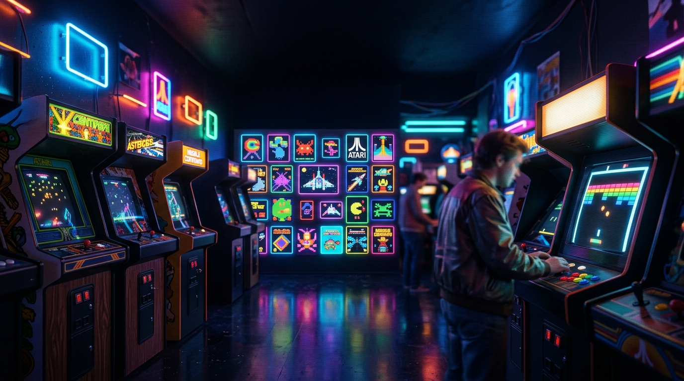 Retro Atari gaming scene
