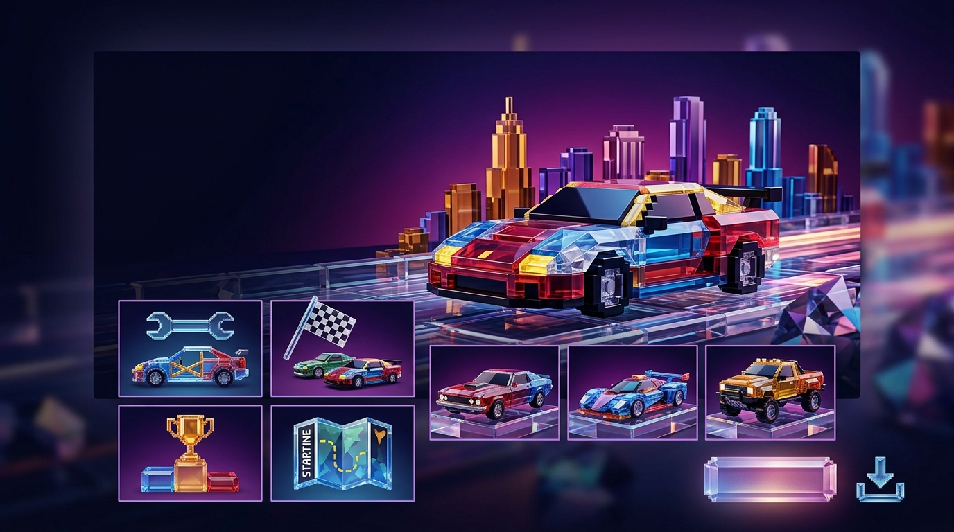 Pixel Art Sports Car