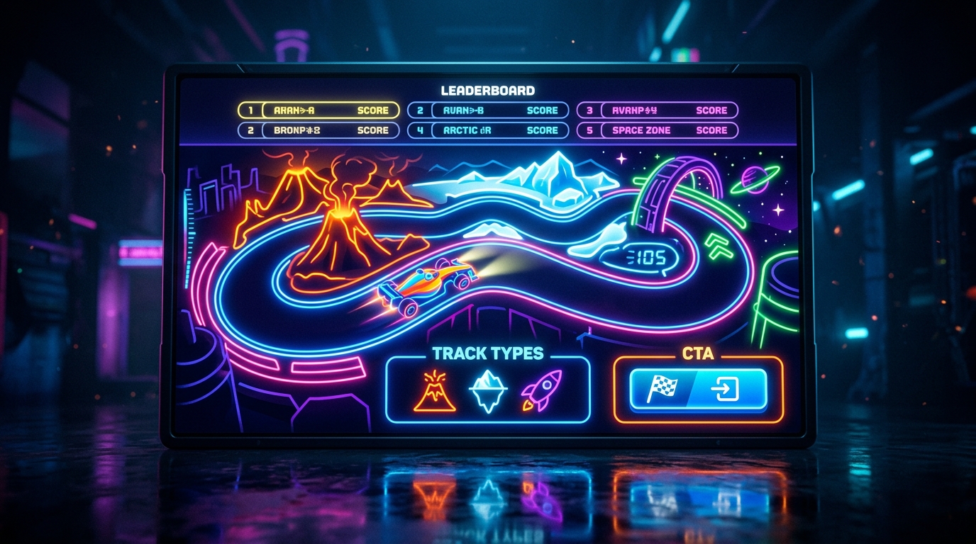 Neon Racetrack Backdrop
